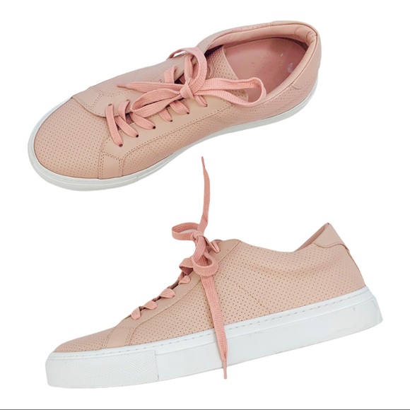 Greats Royale Luxury Italian Women's Low Top Blush Perforated Leather Sneakers - Picture 3 of 12